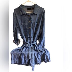 NWT...Womens New York and Company Denim Chambray short romper.